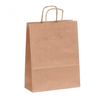 BOLSA ASA RETORCIDA 24X10X31 KRAFT 1X250