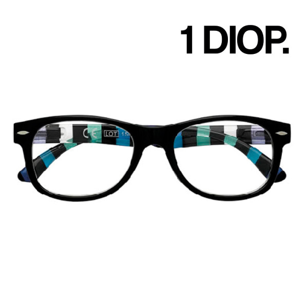 GAFAS ZIPPO LECTURA 31Z-PR1A-100 1 DIIOP. NEGRO Y RAYAS AZUL REF.6113 1UD