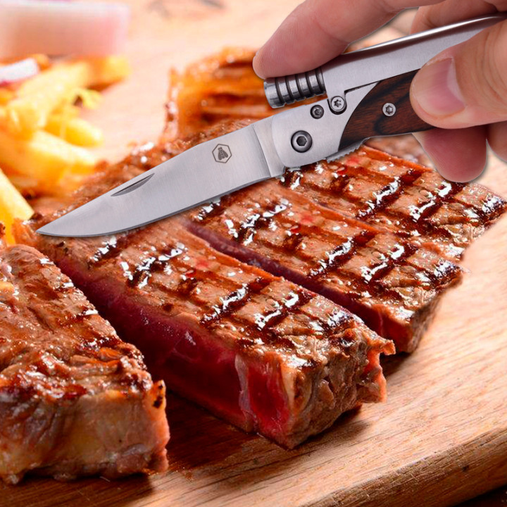 JUEGO DE CUCHILLO Y FUSIL LAGUIOLE DE PALISANDRO