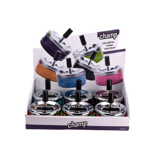 CENICERO CHAMP PUSH 9 CM COLORES VARIADOS 1X6