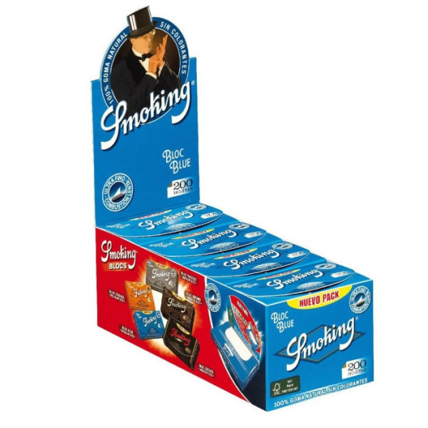 Papel Smoking azul bloc 200 70mm 20 Uds.