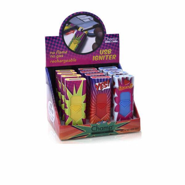ENCENDEDOR USB CHAMP ONOMATOPEIA FLECHAS 1X12