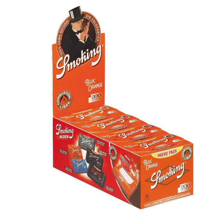 Papel Smoking naranja bloc 200 70mm 20 Uds.