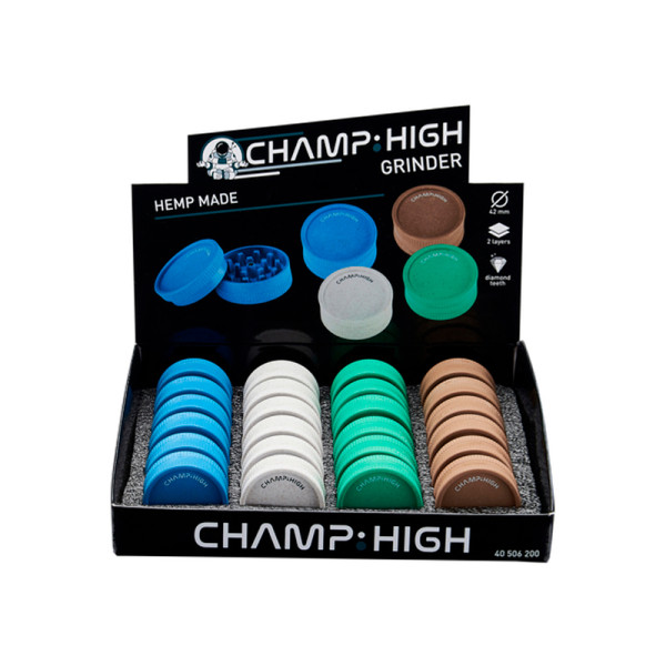 GRINDER CHAMP PLASTIC HEMP 42MM 2 PARTES 1X24