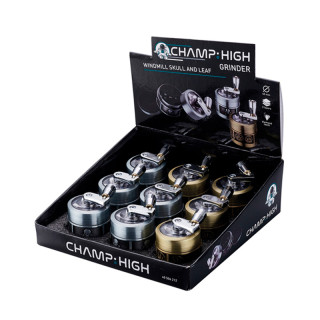 GRINDER CHAMP MANIVELA SKULL AND LEAF 40MM 3 PARTES 1X9 2