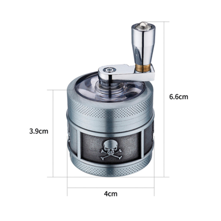 GRINDER CHAMP MANIVELA SKULL AND LEAF 40MM 3 PARTES 1X9