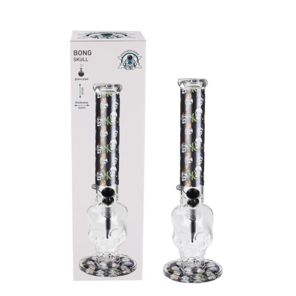 BONG CHAMP CRISTAL  SKULL 41CM
