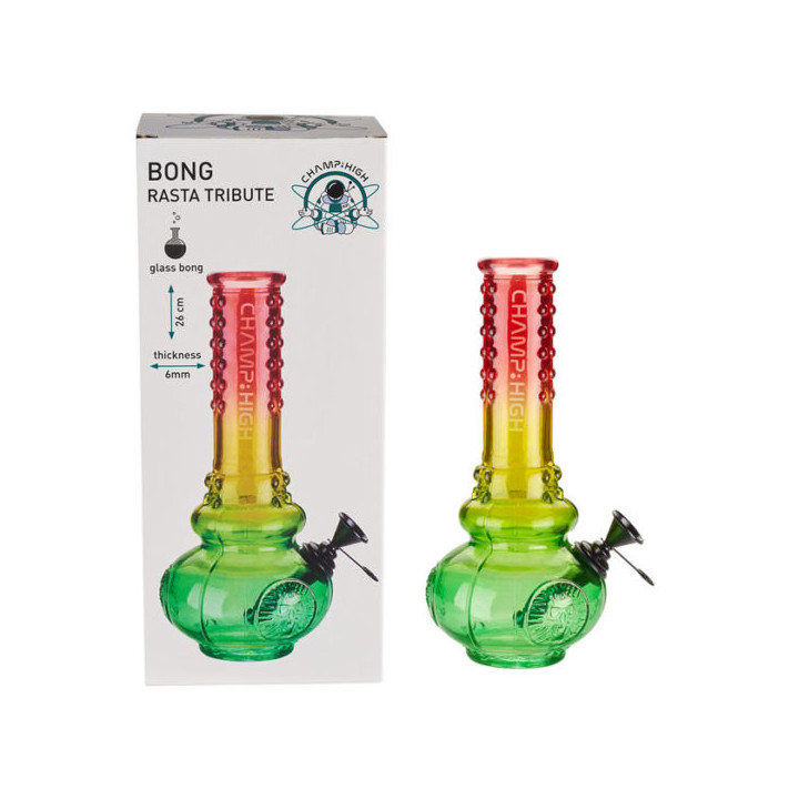 BONG CHAMP CRISTAL RASTA 26CM 1UD