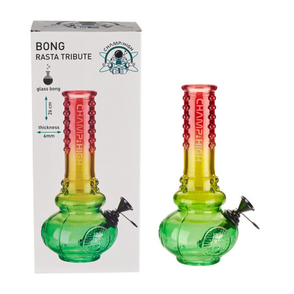 BONG CHAMP CRISTAL RASTA 26CM 1UD