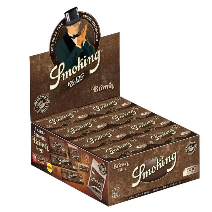 Papel Smoking Brown 300 hojas 1 1/4 78mm.