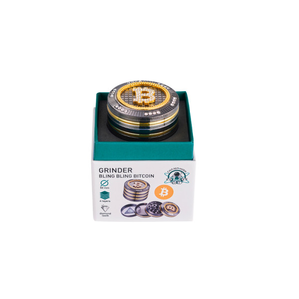 GRINDER METALICO CHAMP BLING BLING BITCOIN 4 PARTES 50 MM 1X1