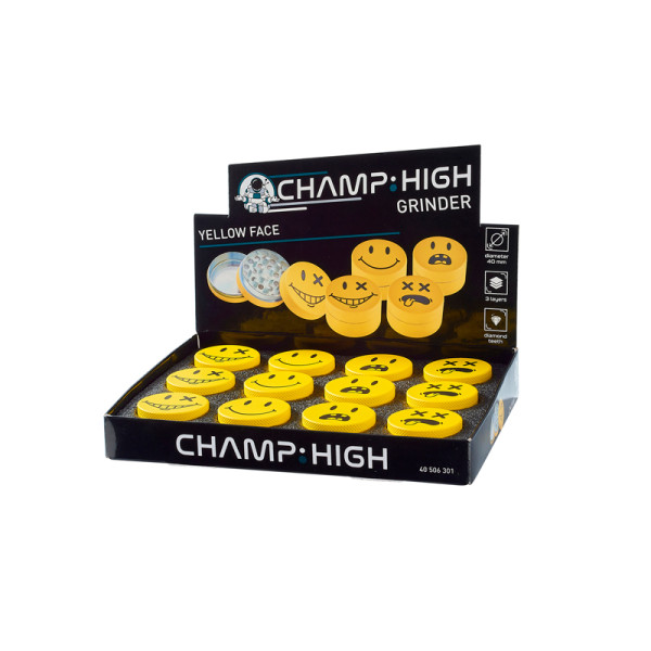 GRINDER PLASTICO CHAMP YELLOW FACE 3 PARTES 40 MM 1X12