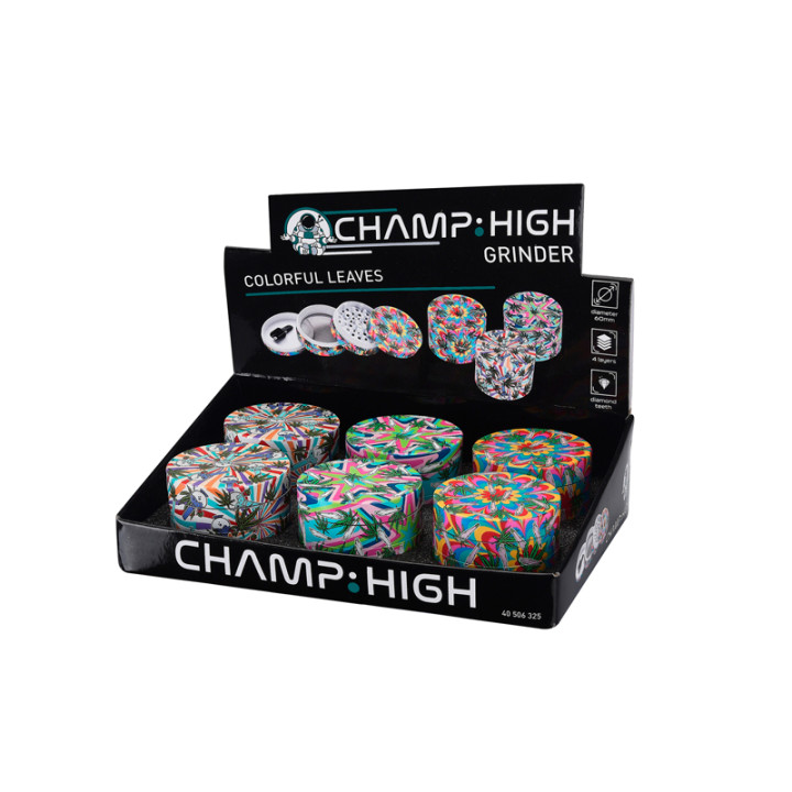 GRINDER METALICO CHAMP COLORFUL LEAVES 4 PARTES 6 CM. 1X6