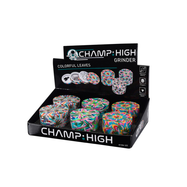 GRINDER METALICO CHAMP COLORFUL LEAVES 4 PARTES 6 CM. 1X6