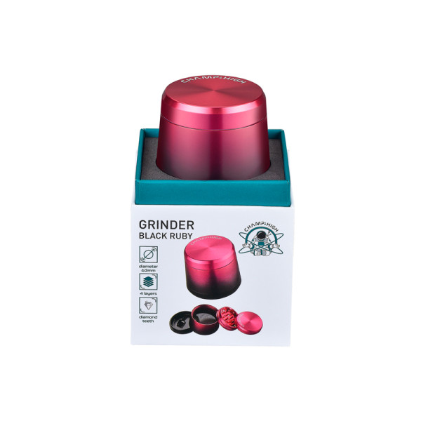 GRINDER METALICO CHAMP BLACK RUBY 4 PARTES 6,3 CM. 1X1