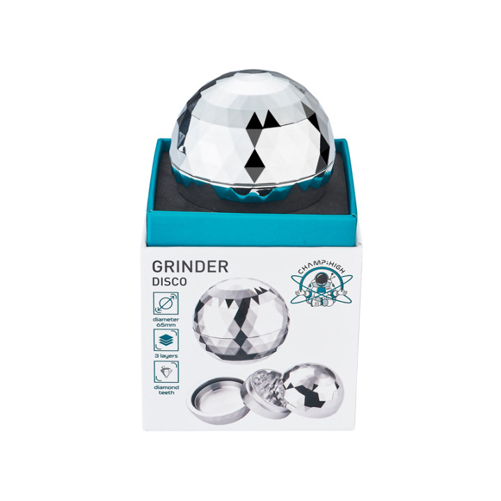 GRINDER METALICO CHAMP SILVER DISCO 3 PARTES 6,5 CM. 1X1