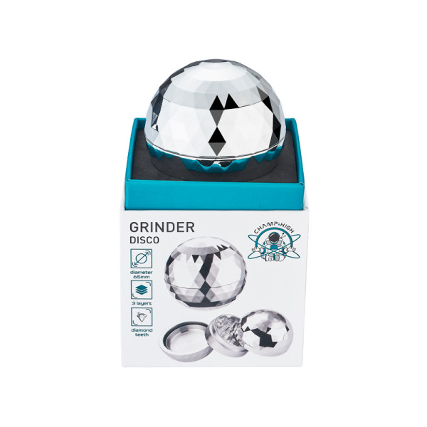 GRINDER METALICO CHAMP SILVER DISCO 3 PARTES 6,5 CM. 1X1