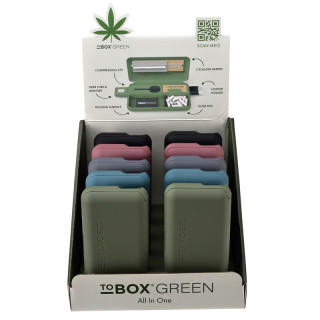TABAQUERA RIGIDA TO BOX GREEN 15.0 X 8.0 X 2.1 CM. 1X10
