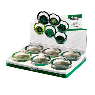 CENICERO CHAMP CRISTAL LEAVES 1X6 2