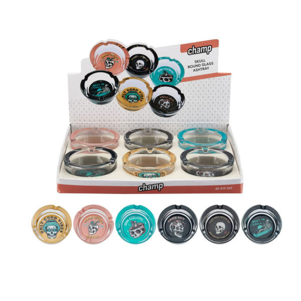 CENICERO CHAMP POCKET 8.5CM SKULLS 1X6