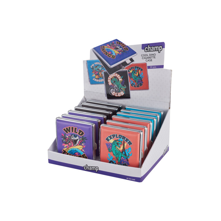 PITILLERA CIGARRILLO CHAMP COOL DINO CIGARETTE CASE 1X12