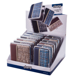PITILLERA CIGARRILLOS CHAMP CIG CASE 2 SIZES BEIGE LINE 1X12 2