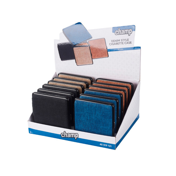 PITILLERA CIGARRILLOS CHAMP DENIM STYLE 9,8X9,7 VARIOS COLORES 1X12