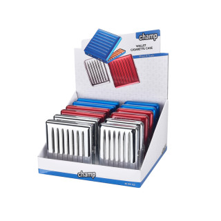 PITILLERAS CIGARRILLOS METALICAS CHAMP 2 TAMAÑOS 8,7X9 CM Y 7,2X9,4 CM. 1 X12