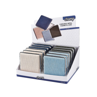 PITILLERA CIGARRILLOS CHAMP CORDUROY METAL VARIOS COLORES 1X12