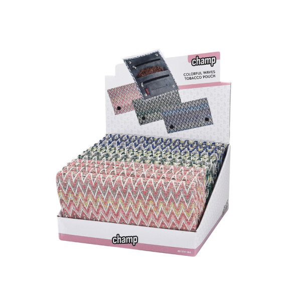 TABAQUERA CHAMP WAVES PATTERN VARIOS COLORES 16 CM. 1X12