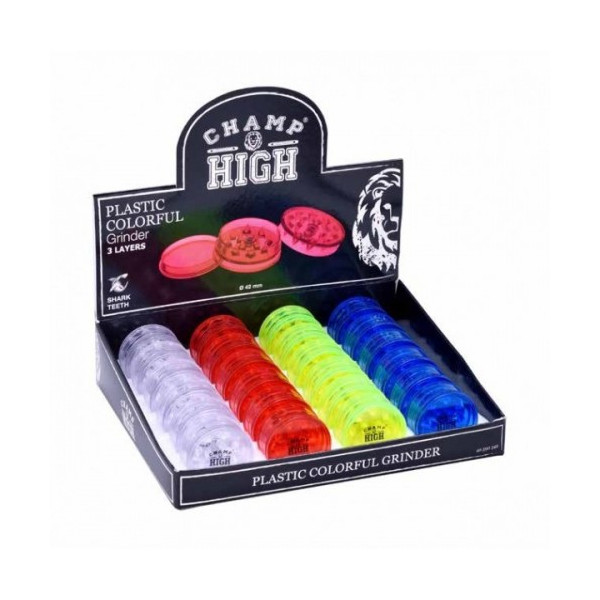 GRINDER CHAMP PLASTIC COLOURS 42MM. 1X24