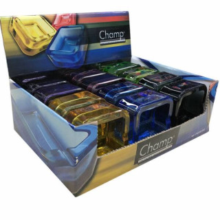 CENICEROS CHAMP CRISTAL CUADRADO COLOR SURTIDO 1X12 2