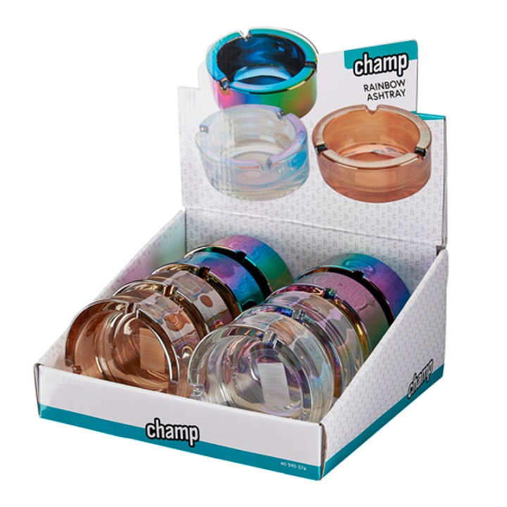 CENICEROS CHAMP CRISTAL REDONDO RAINBOW 1X8