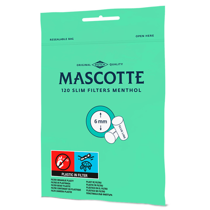 Filtros Mascotte Menthol 120 filtros 10uds