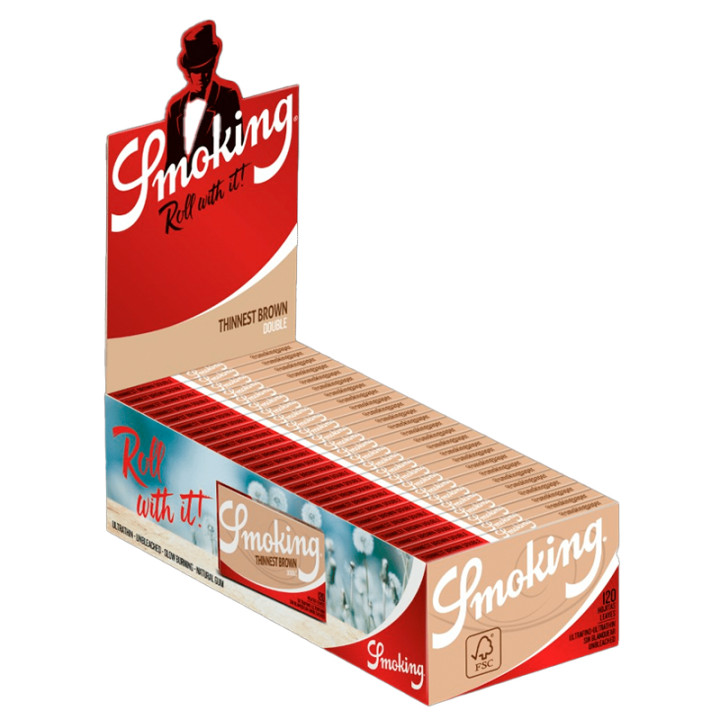 PAPEL SMOKING DOBLE VENTANA Nº4 THINNEST BROWN 1X25