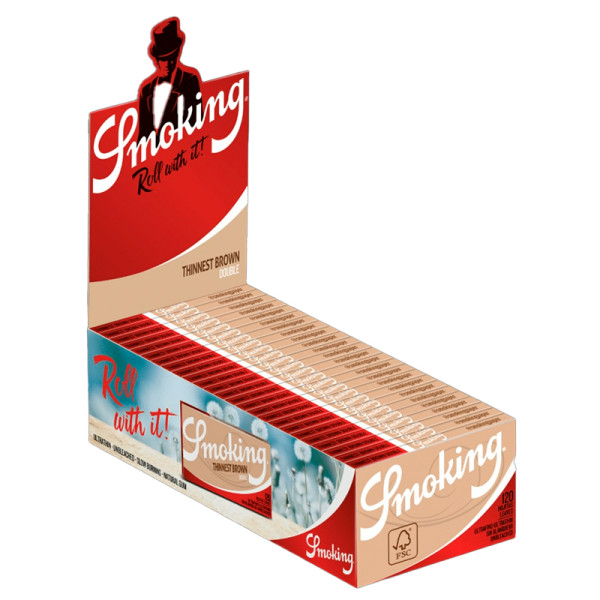 PAPEL SMOKING DOBLE VENTANA Nº4 THINNEST BROWN 1X25