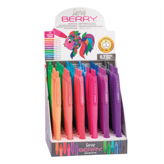 BOLÍGRAFO DE GEL SERVE 0.7MM COLOR SURTIDO EXP 36 UDS 1X36