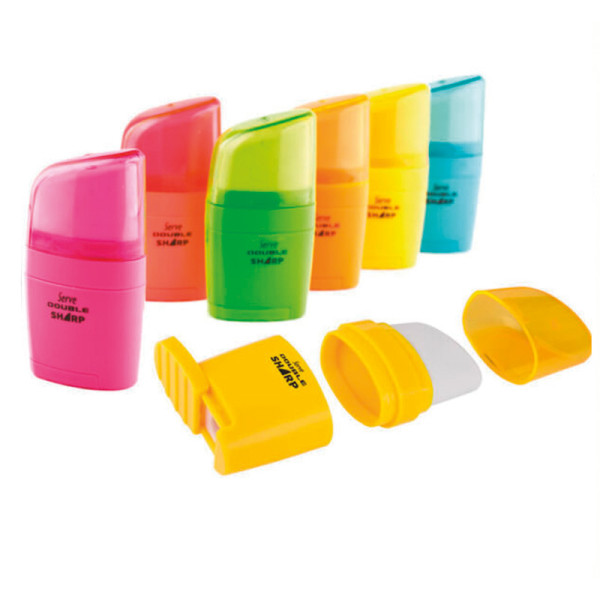 GOMA SHARP CON SACAPUNTAS SERVE COLOR SUTIDO EXP. 12 UDS. 1X12