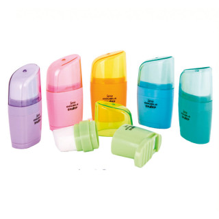 GOMA SHARP CON SACAPUNTAS SERVE COLORES PASTEL SUTIDO EXP. 12 UDS. 1X12