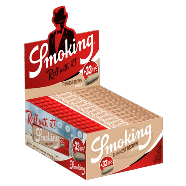 PAPEL SMOKING KING SIZE THINNEST BROWN KING SIZE + TIPS 1X24