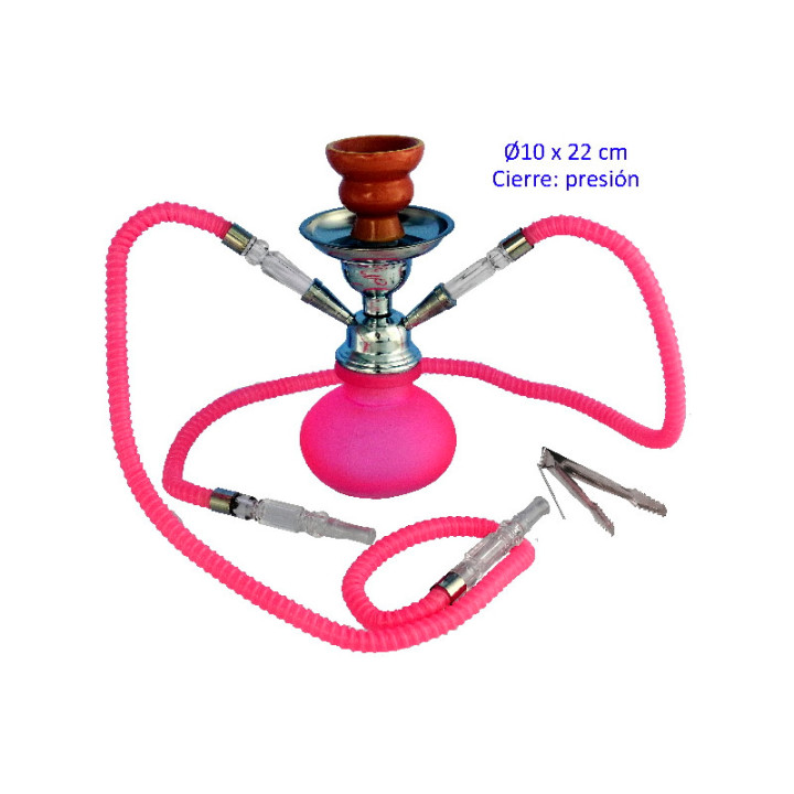 SHISHA PUMPKIN 2 MANGUERAS 24CM ROSA
