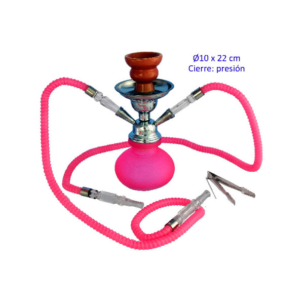 SHISHA PUMPKIN 2 MANGUERAS 24CM ROSA