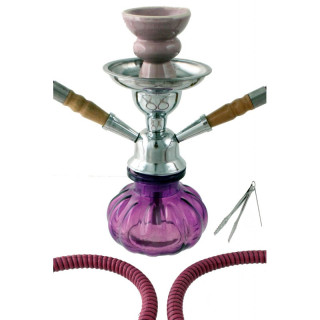 SHISHA PUMPKIN 2 MANGUERAS 25CM. MORADA
