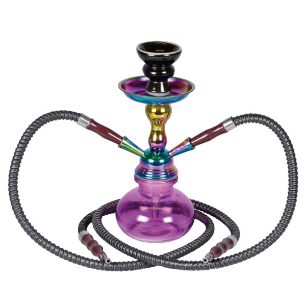 SHISHA RAINBOW CRISTAL NEGRO 2 MANGUERAS 25CM