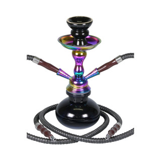 SHISHA RAINBOW CRISTAL MORADO 2 MANGUERAS 25CM