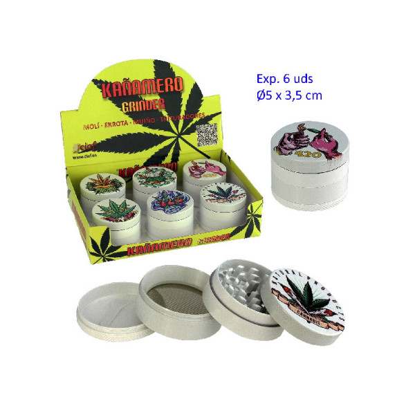 GRINDER METAL KAÑAMERO 4 PARTES 5 CM.  1X6