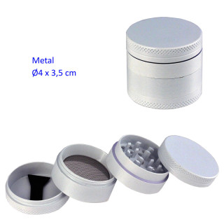 GRINDER METAL 4 PARTES BLANCO 4CMØX3.5CM  1UD