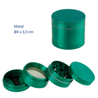 GRINDER METAL 4 PARTES VERDE  4CMØX3.5CM  1UD