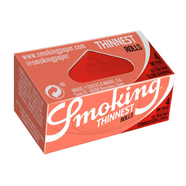PAPEL SMOKING ROLLS 4MTS THINNEST 1X24