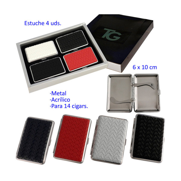 EXPOSITOR 4 PITILLERAS METALICAS 14 CIGARRILLOS EN COLORES SURTIDOS
